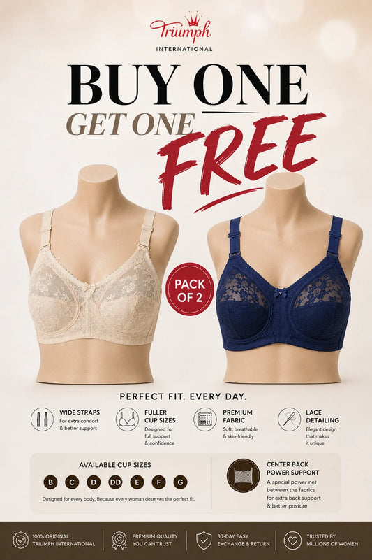 BUY 1 GET 1 FREE OFFER PACK OF 02 SPECIAL BUMPER OFFER TRIUMPH DOREEN MINIMIZER BRA UPTO 70% OFF BEST BRA FOR SUMMER