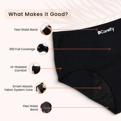 PACK OF 01 Imported Soft Material 4 Layered Leak Proof Period Panty for Heavy Flow